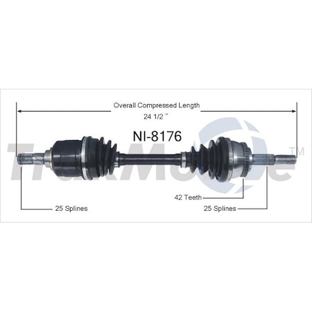 Surtrack Axle Cv Axle Shaft, Ni-8176 NI-8176